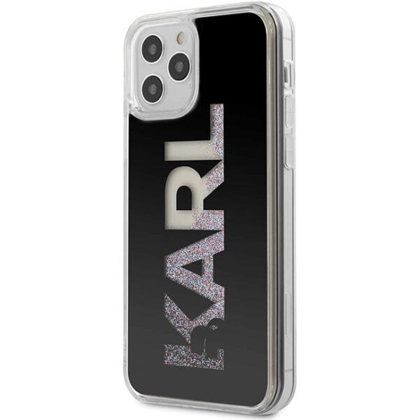 Hülle Karl Lagerfeld KLHCP12LKLMLBK Hardcase czarny/schwarz Karl Logo Glitter-iPhone 12 Pro Max