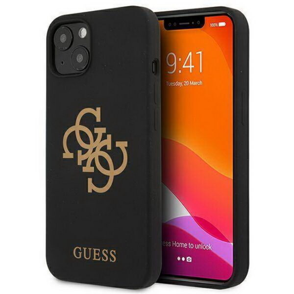 Hülle GUESS GUHCP13MLS4GGBK Silikon 4G Logo Hardcase Apple iPhone 13 Schwarz-dassignal.de