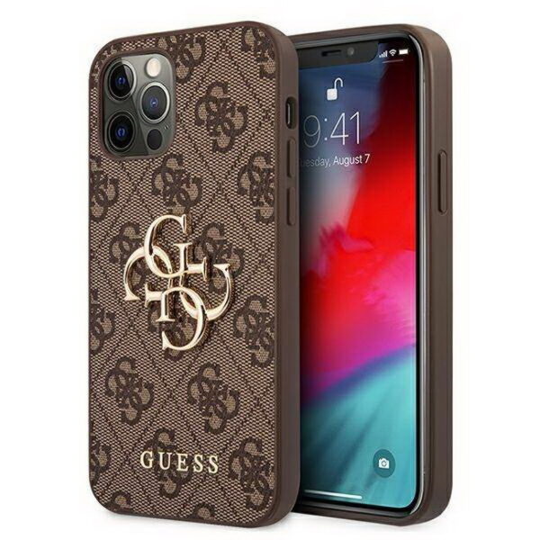 Hülle Guess GUHCP12L4GMGBR 4G Big Metal Logo iPhone 12 Pro Max Hardcase braun