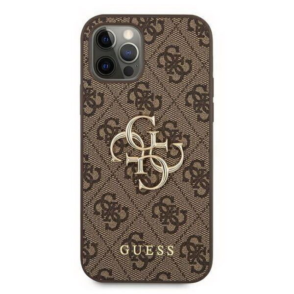 Hülle Guess GUHCP12L4GMGBR 4G Big Metal Logo iPhone 12 Pro Max Hardcase braun