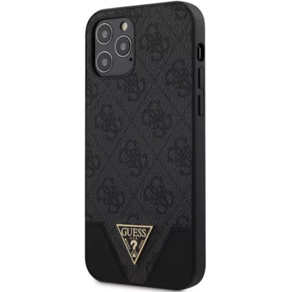 Hülle Guess GUHCP12LPU4GHBK 4G Triangle Kollektion für iPhone 12 Pro Max grau.