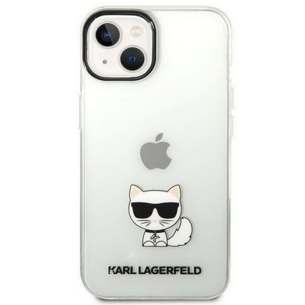 Hülle Karl Lagerfeld KLHCP14MCTTR Choupette Body Logo transparent iPhone 14 Plus