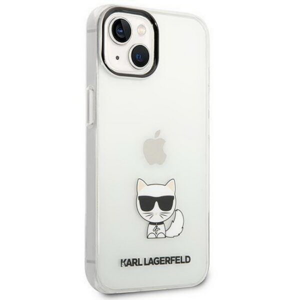 Hülle Karl Lagerfeld KLHCP14MCTTR Choupette Body Logo transparent iPhone 14 Plus