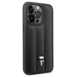 Hülle Karl Lagerfeld KLHCP14LPSQPK hardcase Puffy Ikonik Pin Logo iPhone 14 Pro czarny black