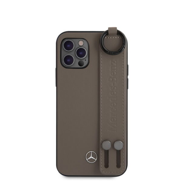 Hülle-Mercedes-Benz-MEHCP12LLSSBR-Echtleder-Backcover-Hand-Strap-iPhone-12-Pro-Max-braun