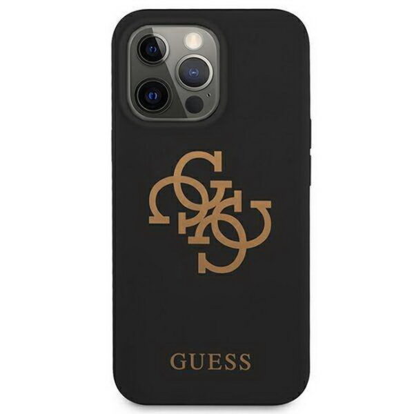 Hülle GUESS GUHCP13XLS4GGBK Apple iPhone 13 Pro Max Silikon 4G Logo Schwarz Hardcase