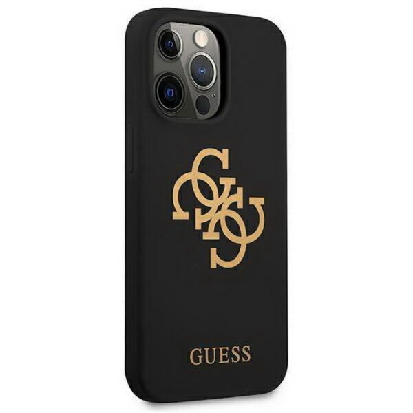 Hülle GUESS GUHCP13XLS4GGBK Apple iPhone 13 Pro Max Silikon 4G Logo Schwarz Hardcase