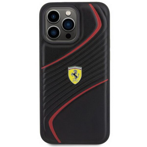 Dassignal- Ferrari-Twist-Metal-Logo-Hulle-fur-iPhone-15-Pro-Max-Schwarz-FEHCP15XPTWK