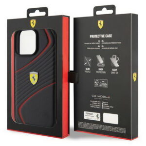 Dassignal- Ferrari-Twist-Metal-Logo-Hulle-fur-iPhone-15-Pro-Max-Schwarz-FEHCP15XPTWK