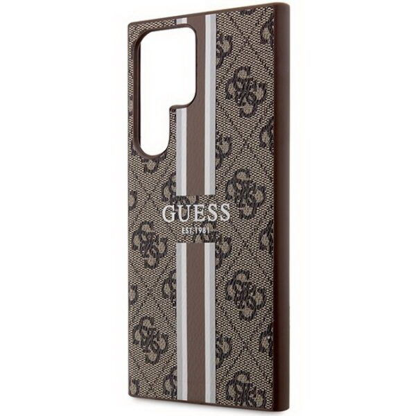 Guess-GUHCS23LP4RPSW-S23-Ultra-S918-Braun-Braun-Hardcase-4G-Bedruckter-Streifen-dassignal.de