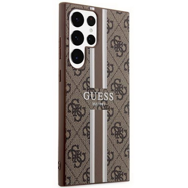 Guess-GUHCS23LP4RPSW-S23-Ultra-S918-Braun-Braun-Hardcase-4G-Bedruckter-Streifen-dassignal.de