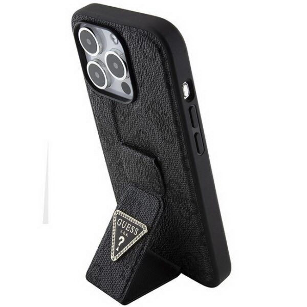 Guess-Grip-Stand-4G-Triangle-Strass-iPhone-15-Pro-Max-Dassignal-Handy-shop- Wiesbaden