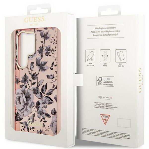 Guess-Hardcase-Flower-Collection-pink-Samsung-galaxy-S23-Ultra-GUHCS23LHCFWSP-dassignal.de