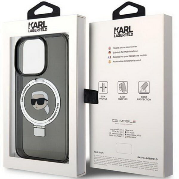 Hülle Karl Lagerfeld Case Ring Stand-Karl Head MagSafe-KLHMP15XHMRSKHK-iPhone 15 Pro Max-dassignal.de-Wiesbaden