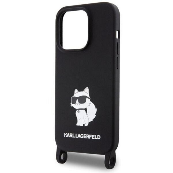 Hülle Karl Lagerfeld Crossbody Silicone Choupette iPhone 15 Pro Max- Dassignal -Handy Shop-Wiesbaden