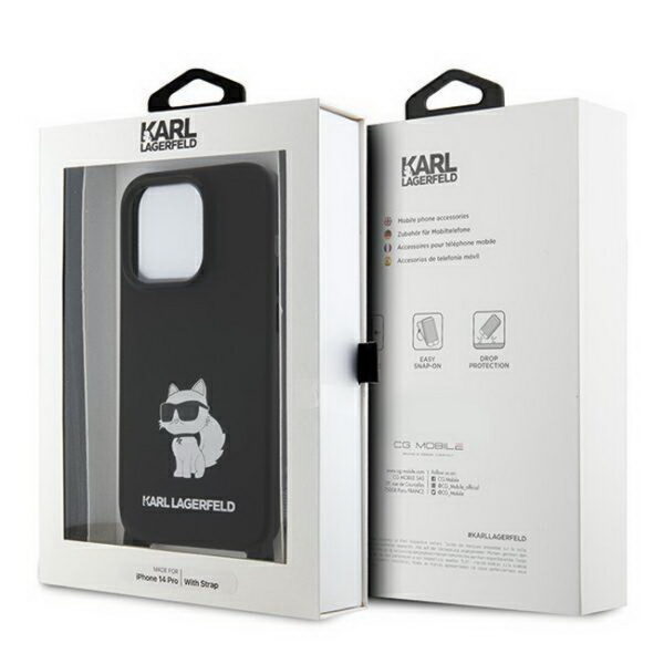 Hülle Karl Lagerfeld Crossbody Silicone Choupette iPhone 15 Pro Max- Dassignal -Handy Shop-Wiesbaden