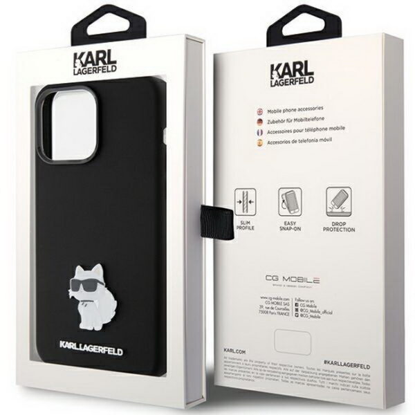 Karl Lagerfeld Choupette Metal Pin-Hülle aus Silikon -iPhone 15 Pro Max-Dassignal.de Wiesbaden