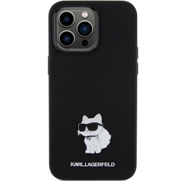 Karl Lagerfeld Choupette Metal Pin-Hülle aus Silikon -iPhone 15 Pro Max-Dassignal.de Wiesbaden