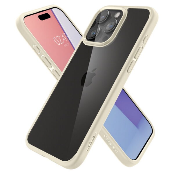 Spigen-Ultra-Hybrid-ACS06571-iPhone-15-Pro-Max-Beige-Dassignal Handy Shop -Wiesbaden